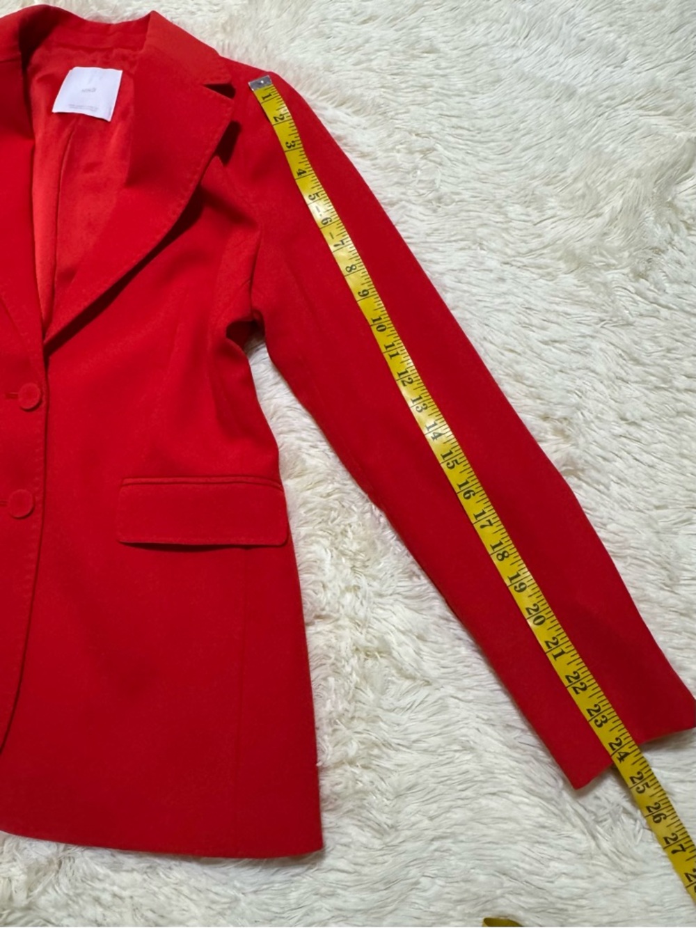 Mango Red Tailored Blazer Jacket Size S Career Office Chic - Picture 10 of 13